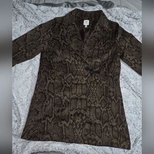 Rafaella Brown Snake Pattern Pea Coat